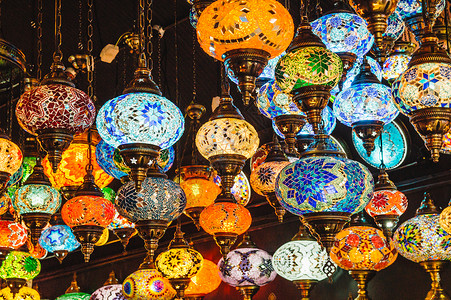 摩洛哥五颜六色的装饰图片