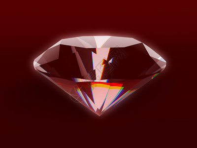 加冕具有漂亮彩虹折射的钻石的3D渲染设计图片