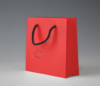 孤立的红色购物袋图片
