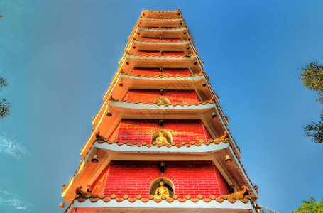 香港十万佛寺庙的塔图片