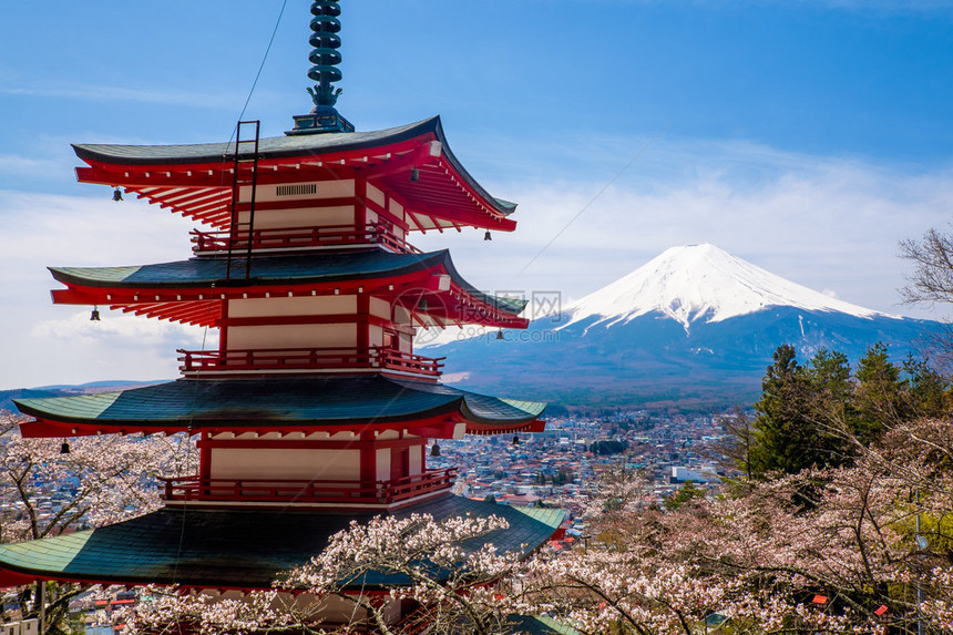 日本雄伟的富士山景观图片