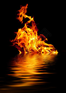 火焰与水的倒影图片