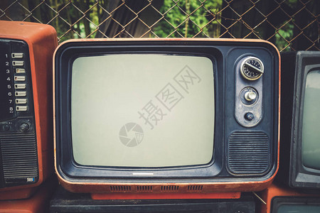 复古色调效果风格的复古旧电视复古技术图片