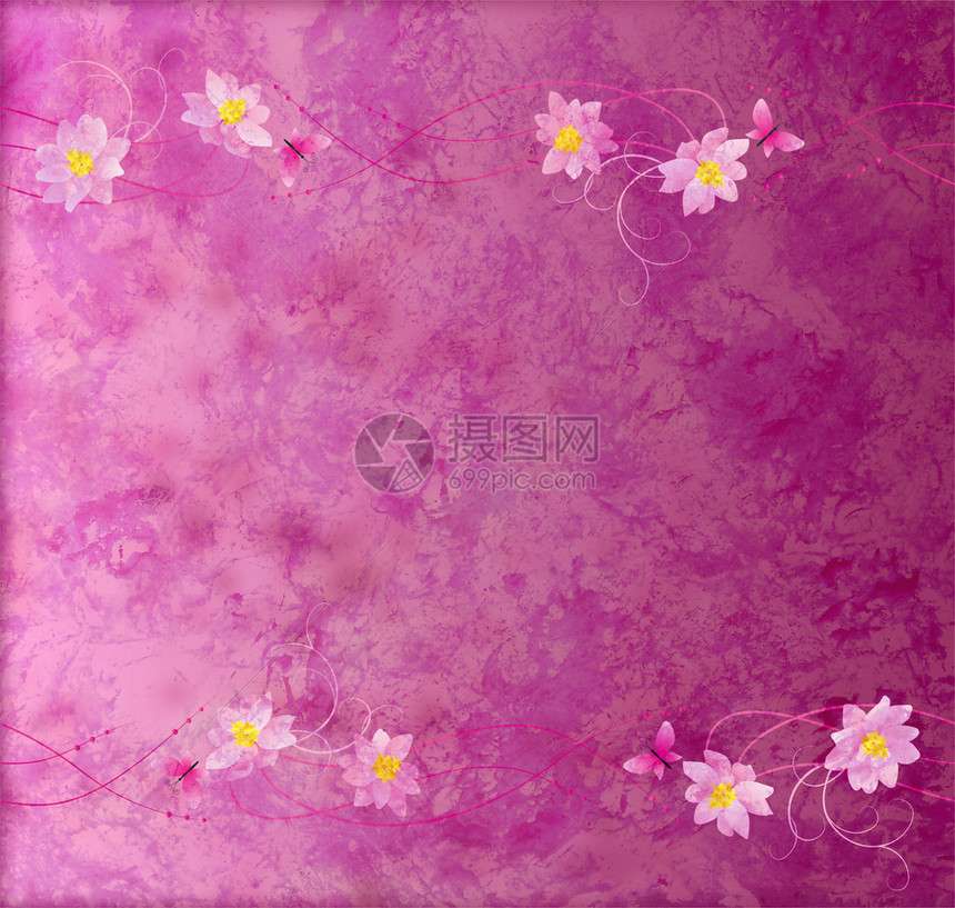 鲜花边界的紫红色和紫图片