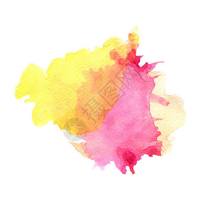 粉色水彩和黄色污渍有染色纸质纹图片