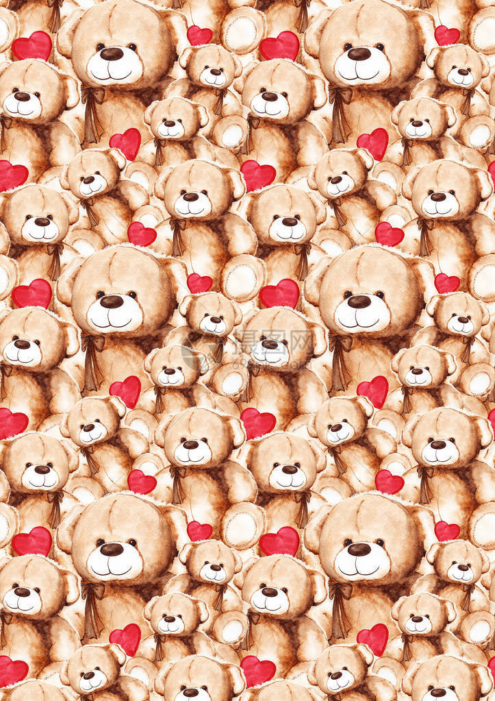 卡通可爱的泰迪熊圣徒情人节的图片