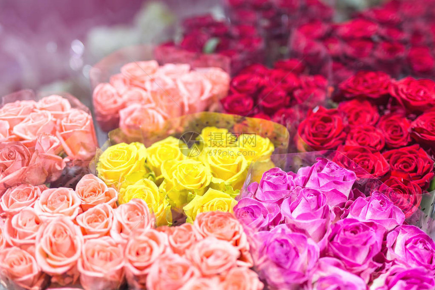 多色玫瑰花束鲜花背景花店服务结婚礼物批发花店花图片