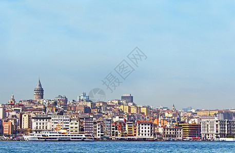 Beyoglu区历史建筑和Galata塔楼土耳其伊斯坦布尔图片