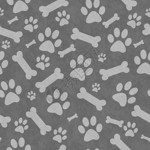 灰色DogPaw打印和Bones平板图案重复背景背景图片