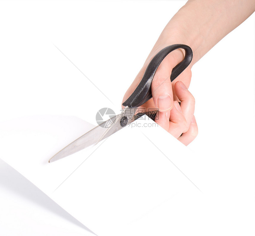 剪刀在女手纸上的剪刀图片