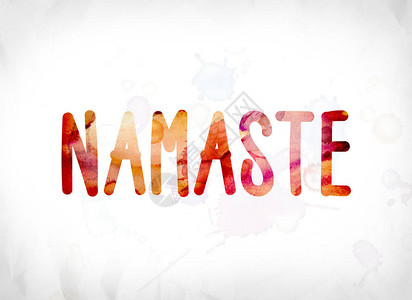 以礼待人在白皮书背景上以彩色水彩画的Namaste概插画