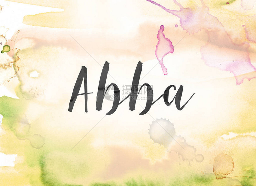 ABBA的概念和主题用黑墨水写在彩色的油图片