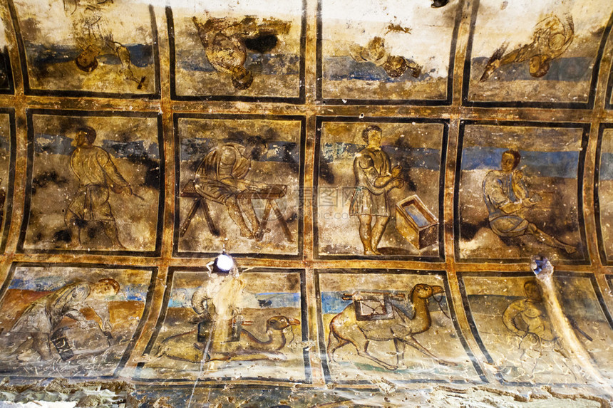 阿姆拉城堡的壁画澡堂约旦沙漠城堡图片