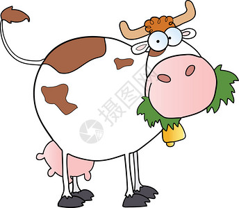 白奶牛Cow卡通格背景图片
