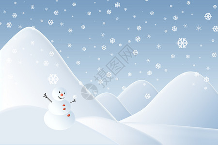 圣诞节背景有山的雪人图片