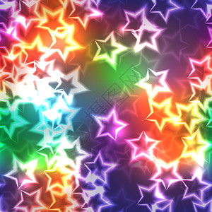 彩虹背景多彩的白激光星图片