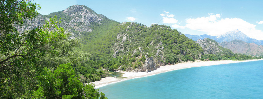 海岸线地貌景观全景图片