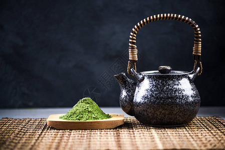 日本抹茶绿饮用仪式背景图片