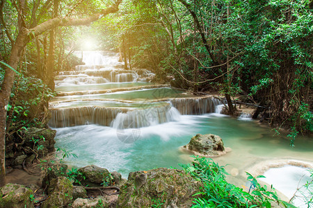 泰国的瀑布KanjanaburiHuayMae图片