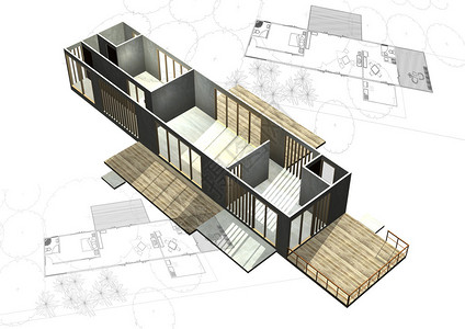 具有3D型建筑结构的住房图片