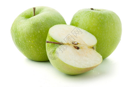两个半成熟的苹果图片