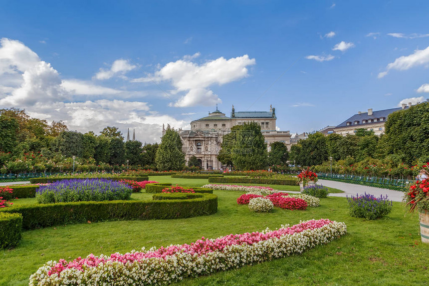 人民花园Volksgarten是奥地利维也纳市中心的图片