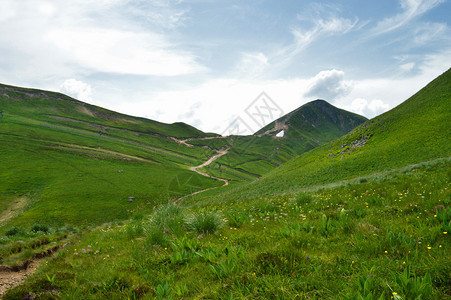 杜桑西地块法国中部的桑西山脉背景