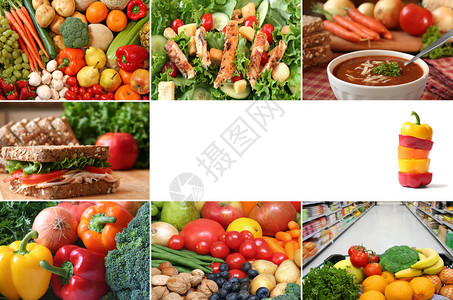 包括许多水果蔬菜坚果和整粒谷物这些食品都图片