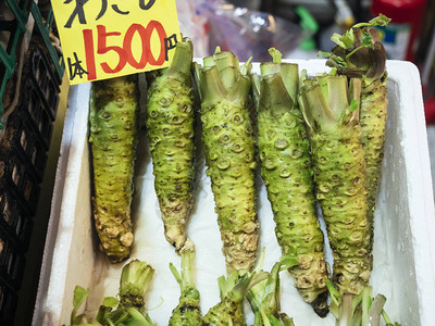在日本市场产品中销售Wasabi新鲜的图片