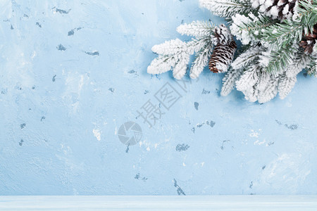 圣诞节背景有雪白fir图片