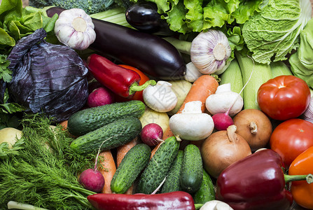 新鲜蔬菜和绿菜封图片