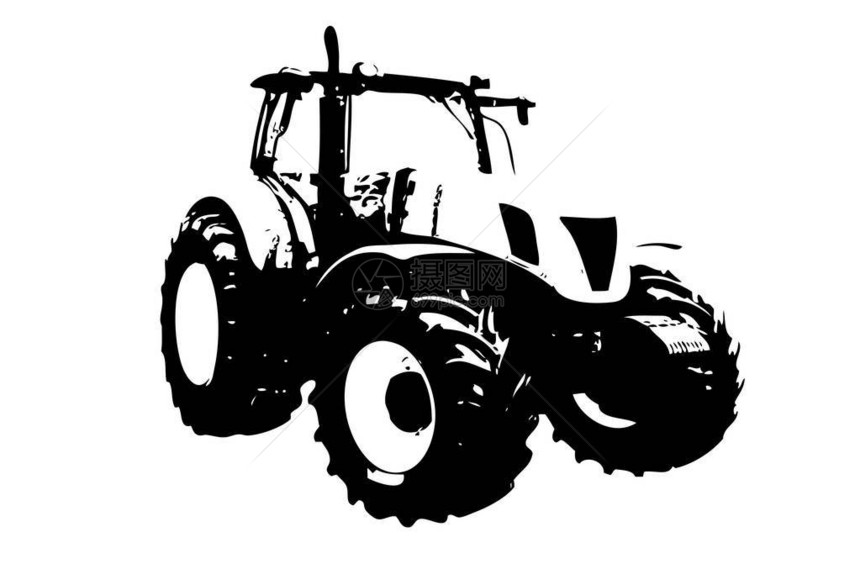 农业拖拉机插图艺术图片