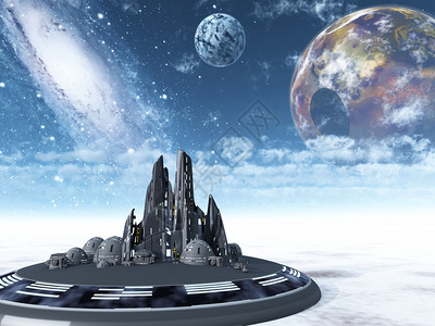 未来空间站背景图片