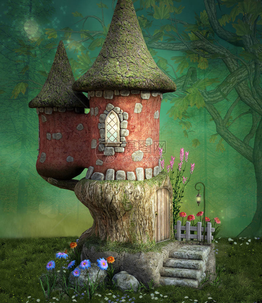 幻想的童话城堡在图片