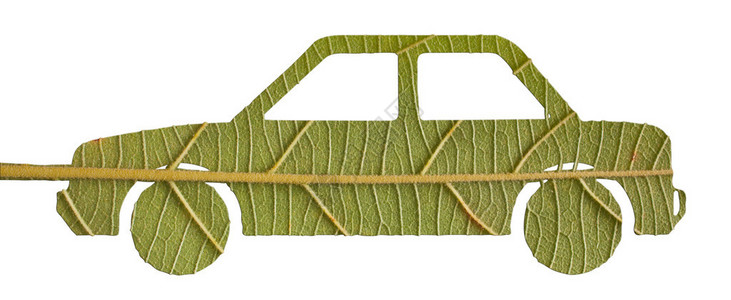 绿色汽车离开生态概念图片