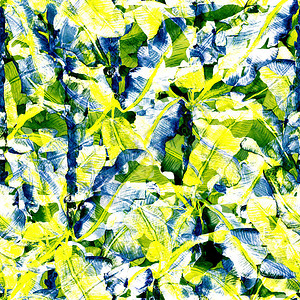 热带树叶图案棕榈水彩无缝背景异国情调的树叶图案夏季泳装无缝图图片