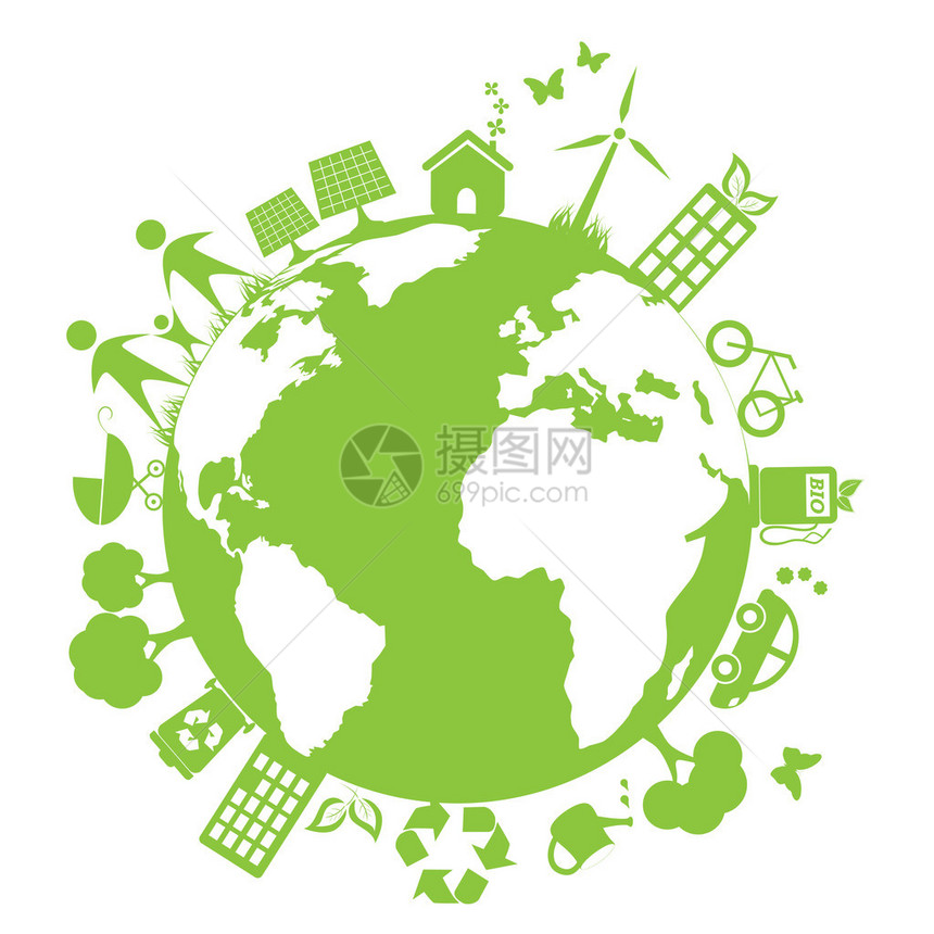 绿色和清洁的环境标志图片