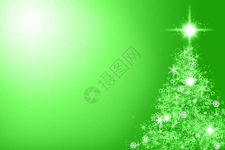 绿色背景上的圣诞树形状图片