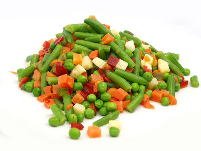冷冻混合蔬菜的特写图片