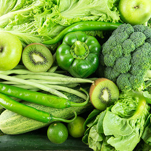 绿色蔬菜和水果的紧图片