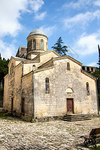 阿布哈兹旧石块教堂照片Ab图片