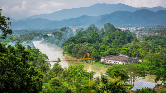南宋江在老挝文维昂河背景图片