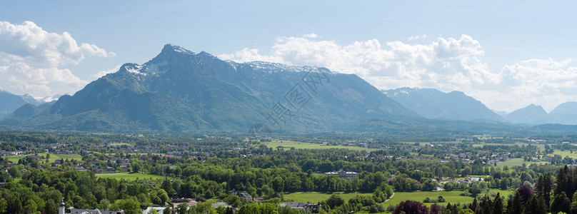 萨尔茨堡的景象奥地利区从费斯东霍亨图片