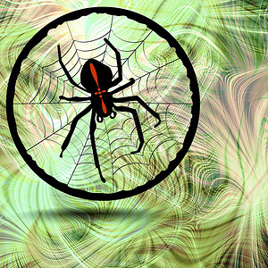 十字军东征十字军蜘蛛在他的蜘蛛网中在折形背插画