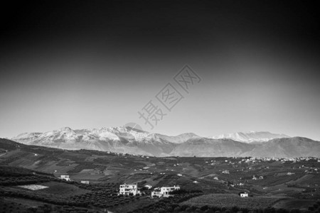 风景如画背景是雪山希腊图片