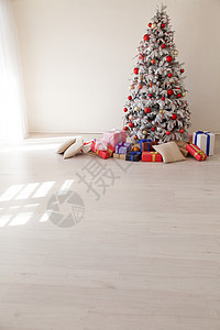 圣诞树花环灯节日礼物白色家居装饰图片