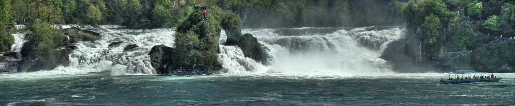 瑞士Schaffhausen市莱茵瀑布的高清图片