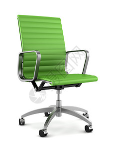 现代绿色办公椅白色背景图片
