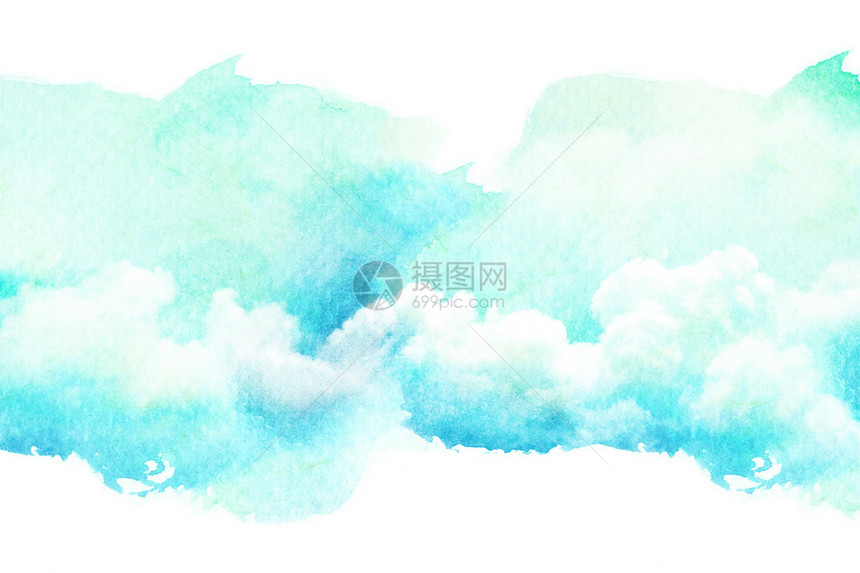云的抽象水彩插图纸本水彩画天空的水彩插图片