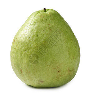 番石榴孤立在白色背景上的单一水果图片